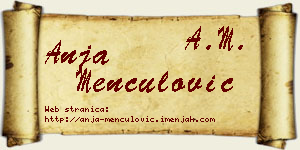 Anja Menčulović vizit kartica